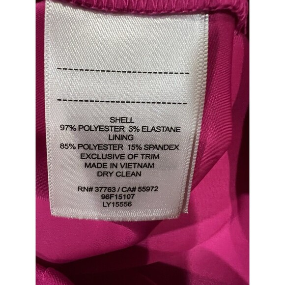 LAUNDRY by SHELLI SEGAL Off Shoulder Crepe Hot Magenta Pink Cocktail Dress 0 - Picture 7 of 7